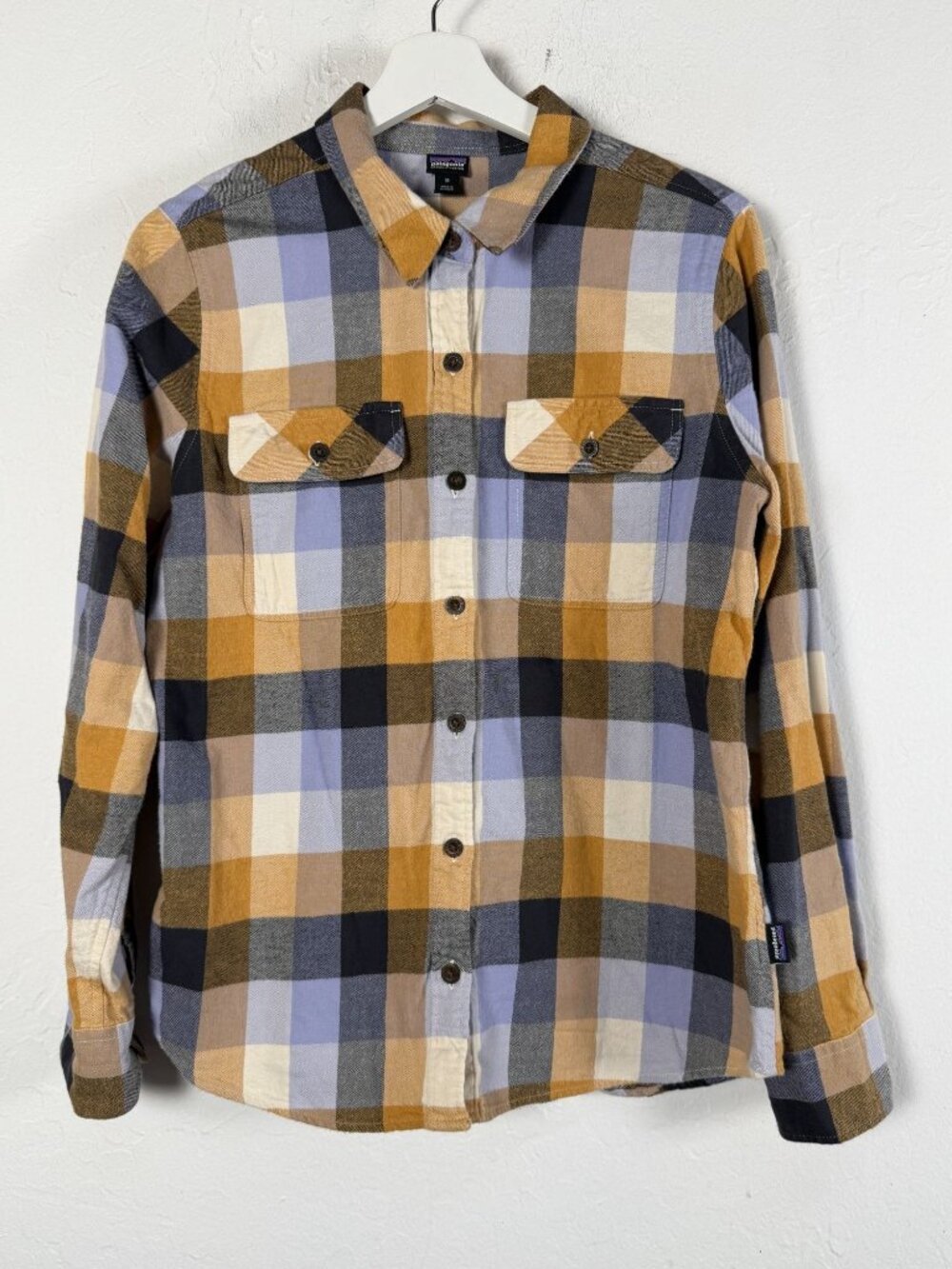 Patagonia Fjord Flannel Shirt Women Medium Organic Cotton Plaid Button Up Blouse